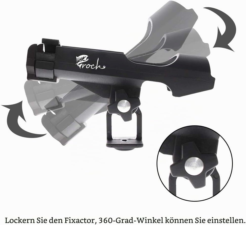 2 x Rutenhalter Stabil 360 Grad Drehung einfach einstellbar für Boot Kajak Type B, Type B
