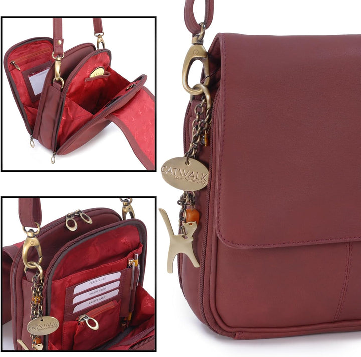Catwalk Collection Handbags - Leder - Organizer/Umhängetasche/Schultasche/Aktentasche für Damen - ME