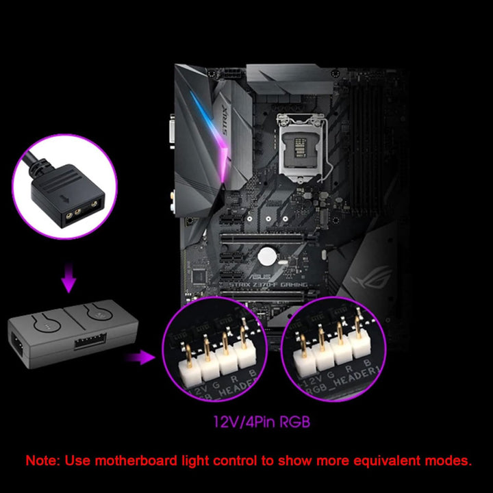 ARGB Controller Ulegqin ARGB 5V zu 12V RGB Motherboard mit Manueller Controller zum Schalten von Far