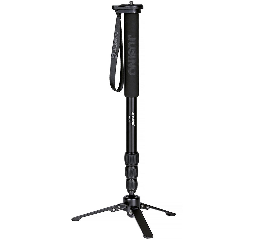 Jusino Aluminium-Monopod mit abnehmbarem Fuss/Tischstativ (6kg Belastbarkeit, Schnelldrehverschlüsse
