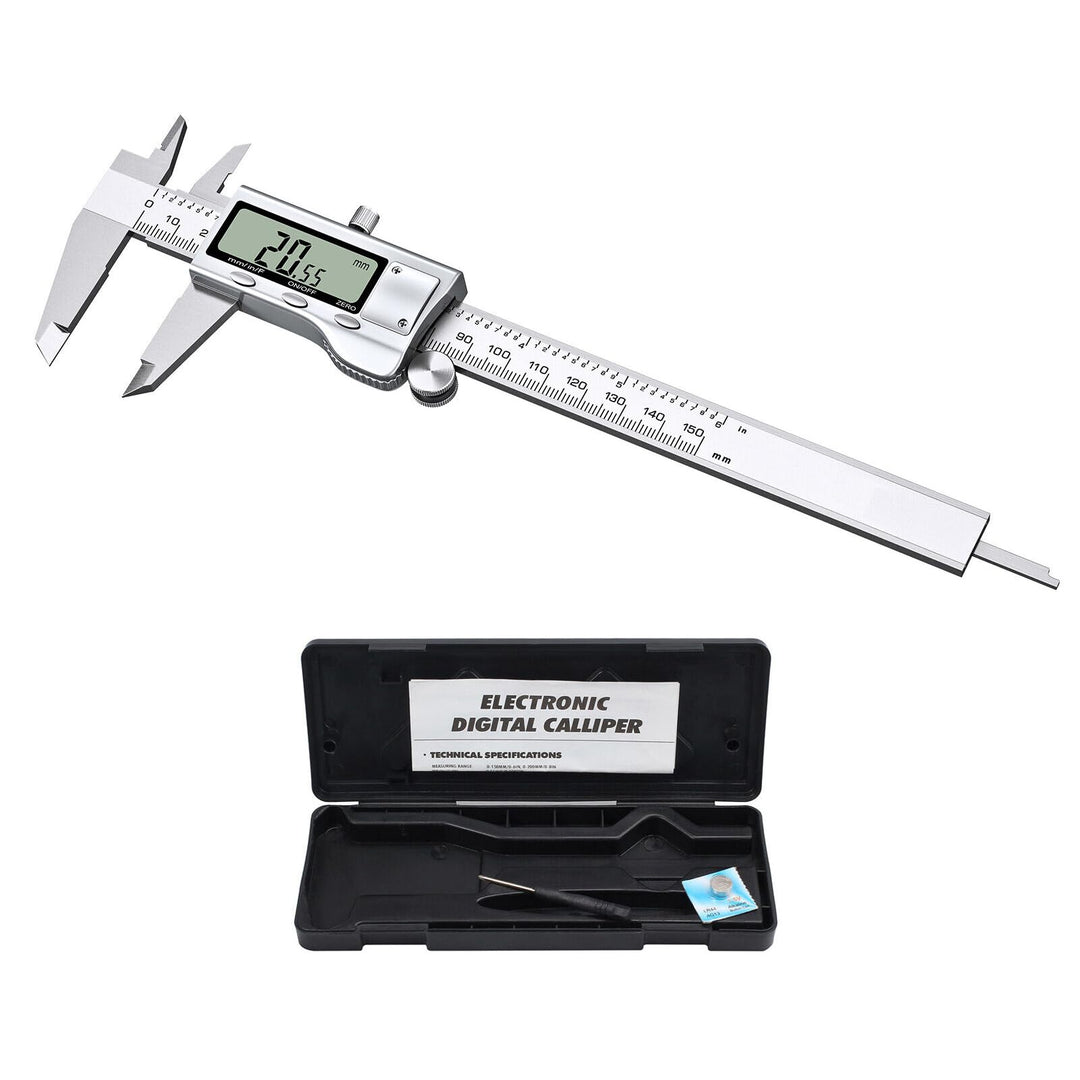 H35C Digitaler Messschieber aus Edelstahl mit LCD-Display, Messbereich 0–150mm / 0–6 Zoll – Präzise