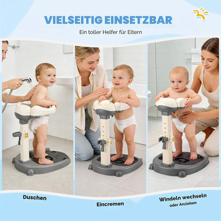 Baby Dusche Ständer, Höhenverstellung 40-57cm, Baby Shower Stand Support mit Anti-Rutsch Basis &amp; Rut