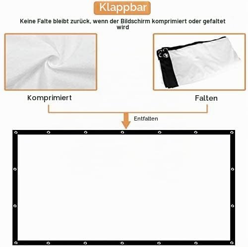 OWill Beamerleinwand 16:9 HD faltbar für Heimkino Indoor Outdoor (120 Zoll), 120 Zoll