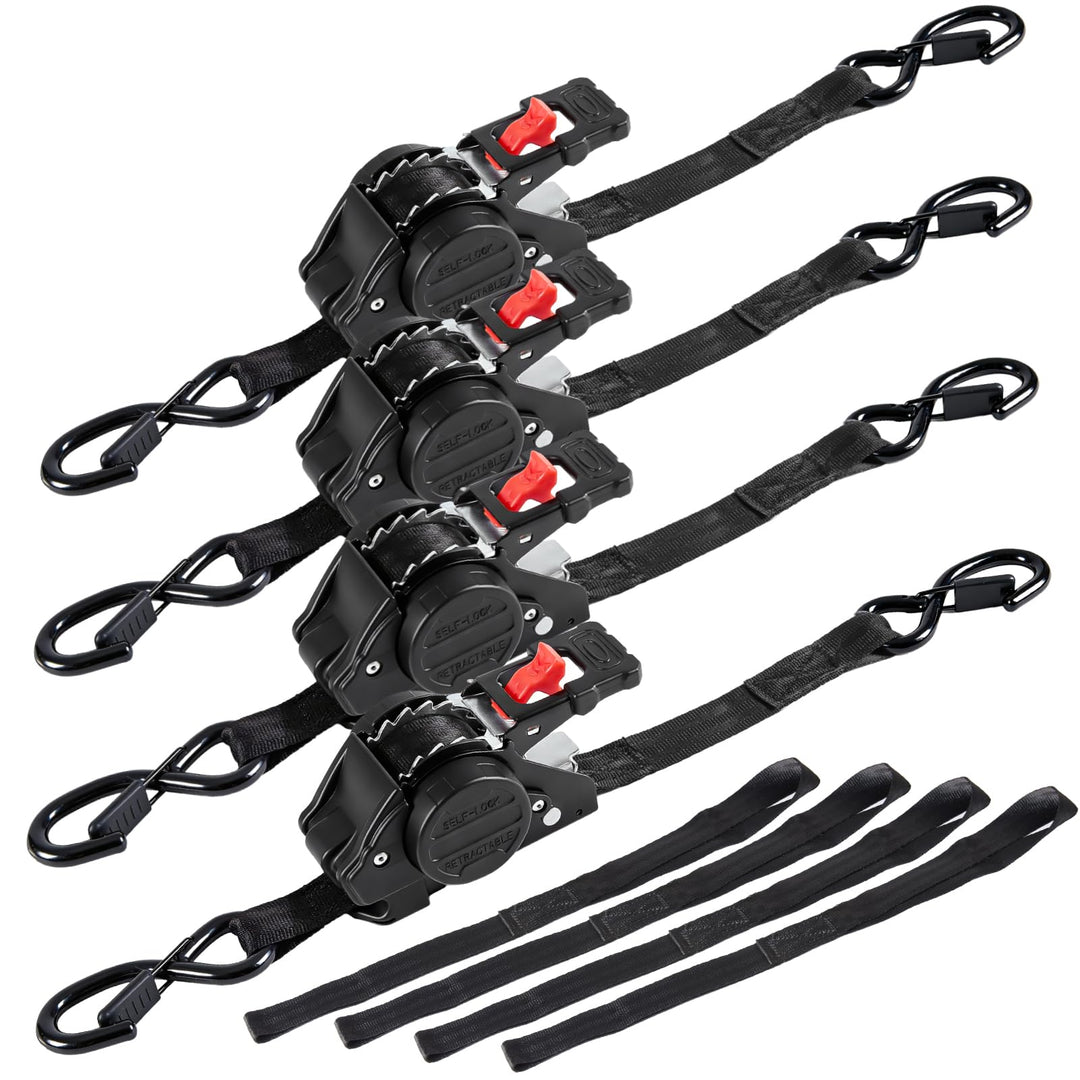 Automatik Spanngurt mit S Haken, 3 m x 25mm Selbstaufrollende Spanngurte, Zurrgurt für LKW, Anhänger