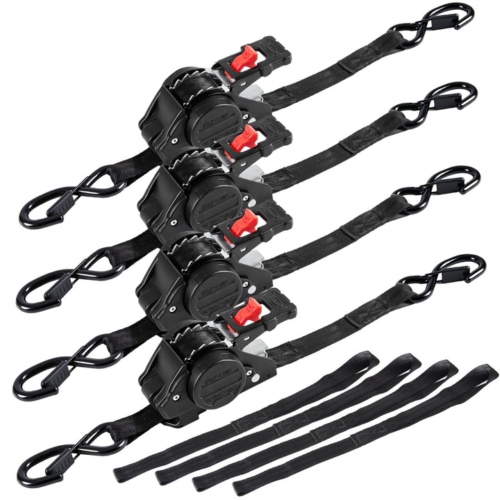 Automatik Spanngurt mit S Haken, 3 m x 25mm Selbstaufrollende Spanngurte, Zurrgurt für LKW, Anhänger