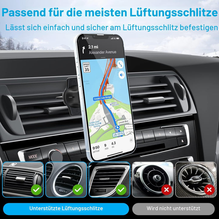 woleyi Auto Getränkehalter Handyhalterung Magsafe 2 Stück, Lüftung Becherhalterung KFZ Handy Halter