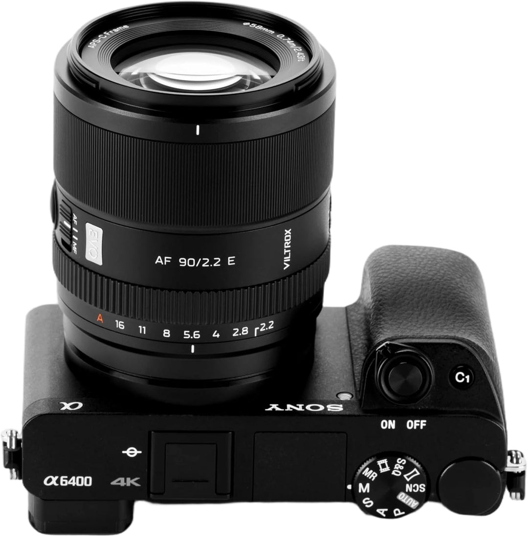 VILTROX 90mm F2.2 E EVO Objektiv, AF 90mm f2.2 für Sony E Mount, Autofokus APS-C Objektiv für Sony E