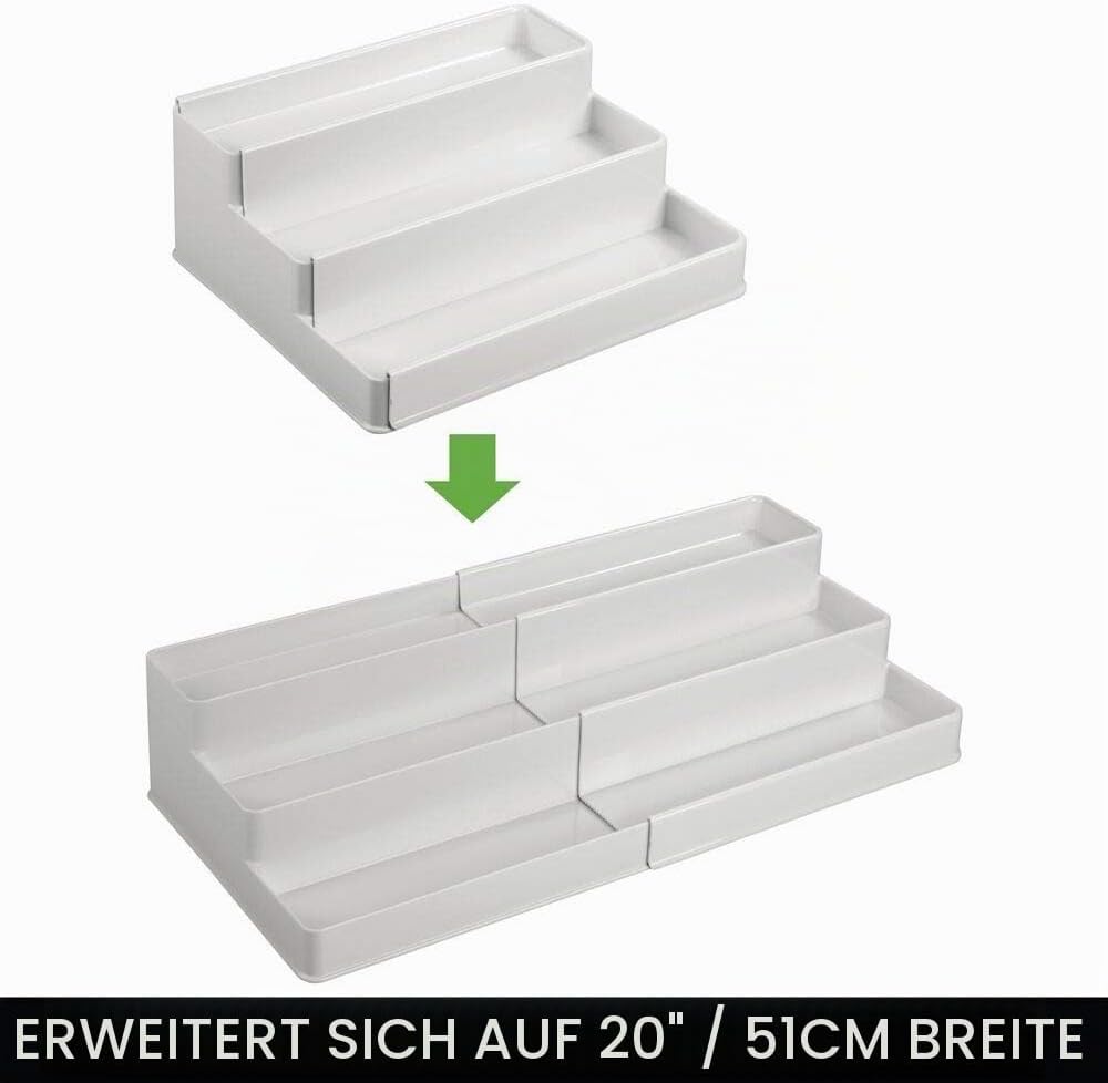 mDesign Gewürzregal für Küchenschrank oder Arbeitsfläche – ausziehbarer Gewürzständer für Ordnung in