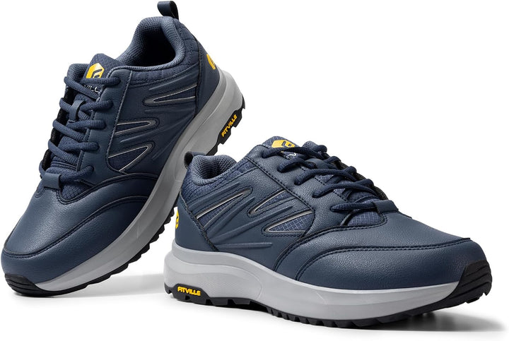 FitVille Extra Weit Wanderschuhe Herren Wasserdicht Wanderhalbschuhe rutschfest Trekkingschuhe für A
