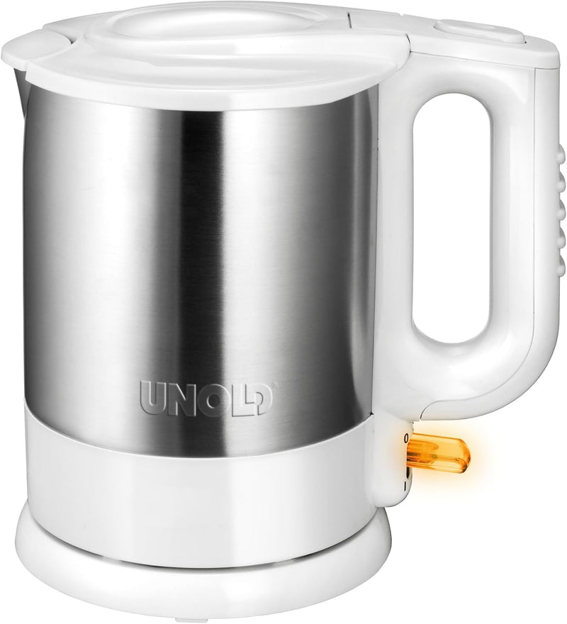 Unold 18010 Wasserkocher - Edelstahl Kettle, Weiss 1,5 L, EU Stecker, 2200 W, Blitzkocher, 360° dreh