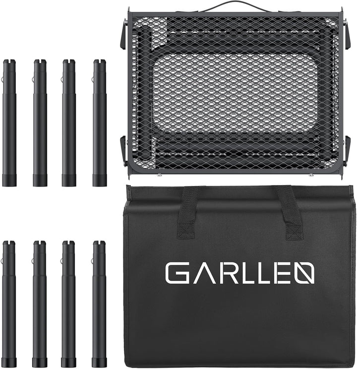 GARLLEN Grilltisch klappbar, 87x40cm & 3 Höhenverstellbar(26/48/70cm), Leicht und Tragbar, Klapptisc