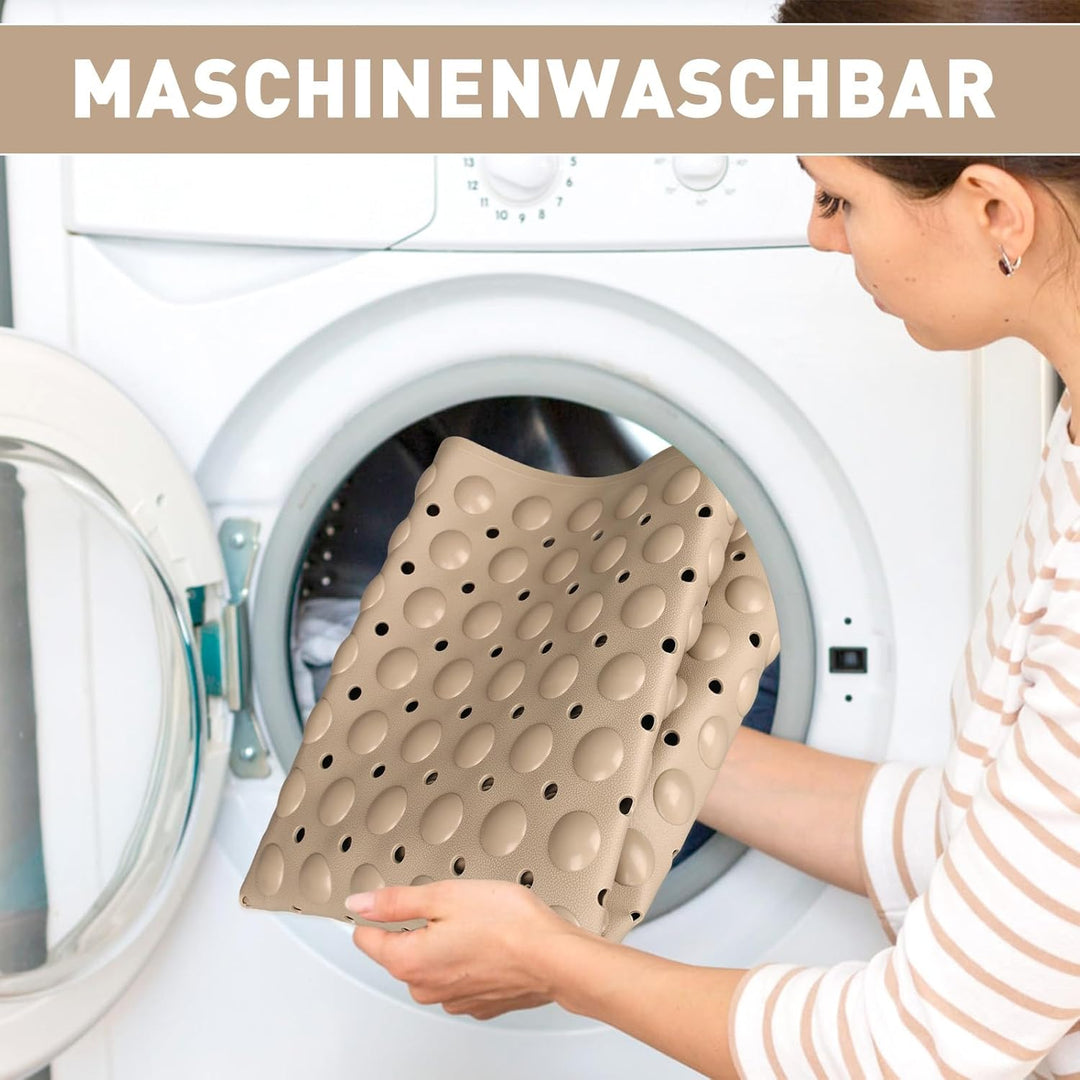 Gross Duschmatte rutschfest 60x90cm: Weich TPE Duscheinlage mit Ablauflöchern und Saugnäpfen - Antir