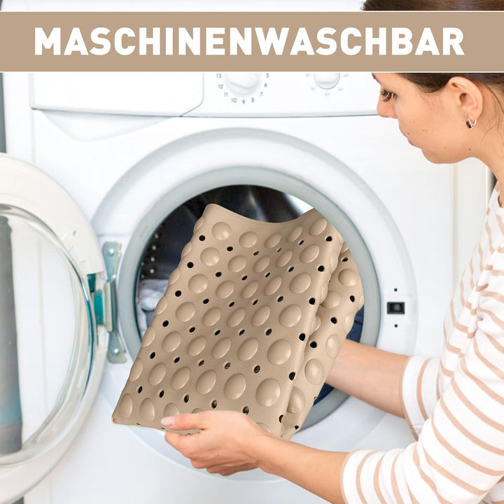 Gross Duschmatte rutschfest 60x90cm: Weich TPE Duscheinlage mit Ablauflöchern und Saugnäpfen - Antir