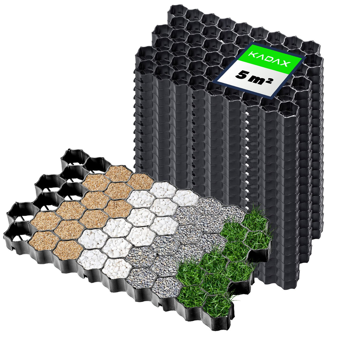 KADAX Paddockplatten aus Kunststoff, 60x40cm, 5 m², 2 Farben, Belastbarkeit bis zu 1000 t, Rasengitt