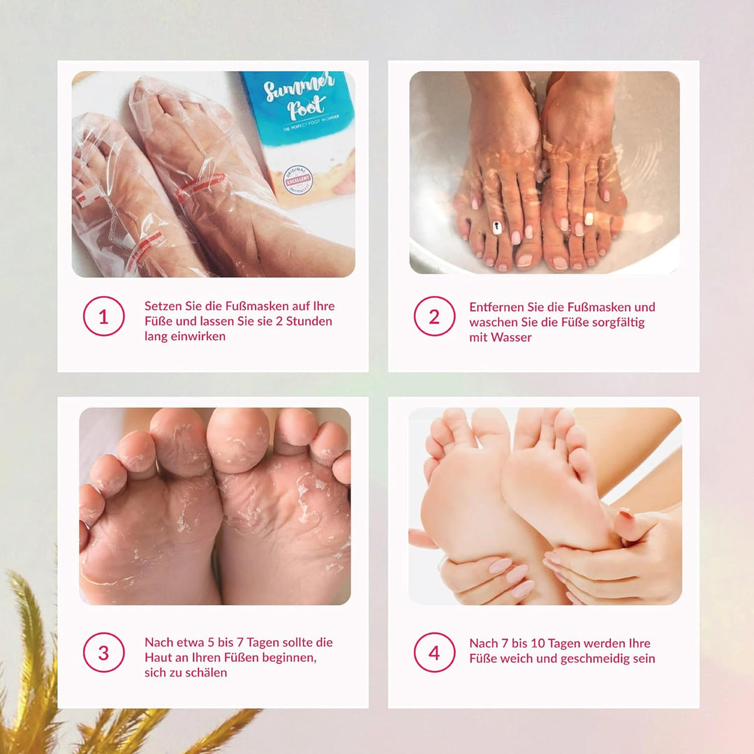 Summer Foot Premium Hornhaut-Entferner - Hornhaut Fussmaske für weiche Füsse - Anti Hornhaut-Socken
