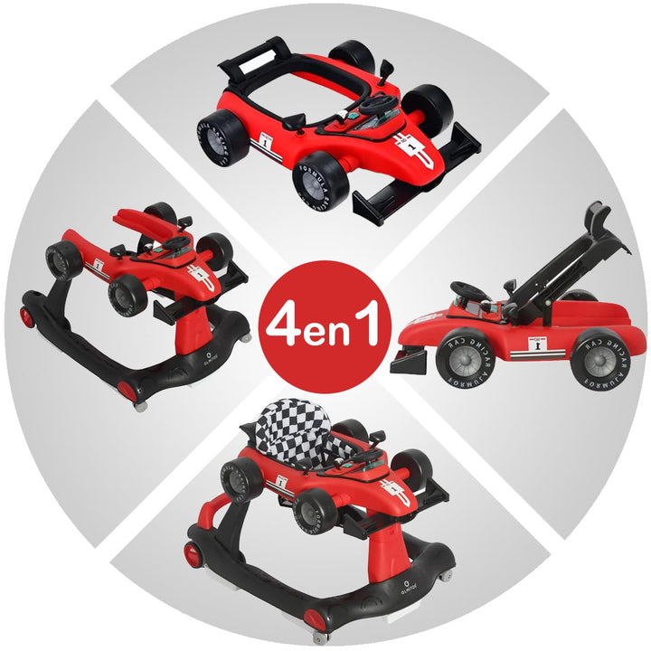 Olmitos 3-in-1-Baby-Rollator Racing: Lauflernwagen und Schubwagen für Babys erste Schritte – ab 6 Mo