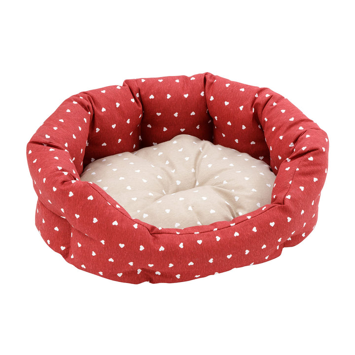 Baroni Home Hundebett aus Stoff, Grösse L, weiches rundes Hundematte für Hunde und Katzen, bequem, f