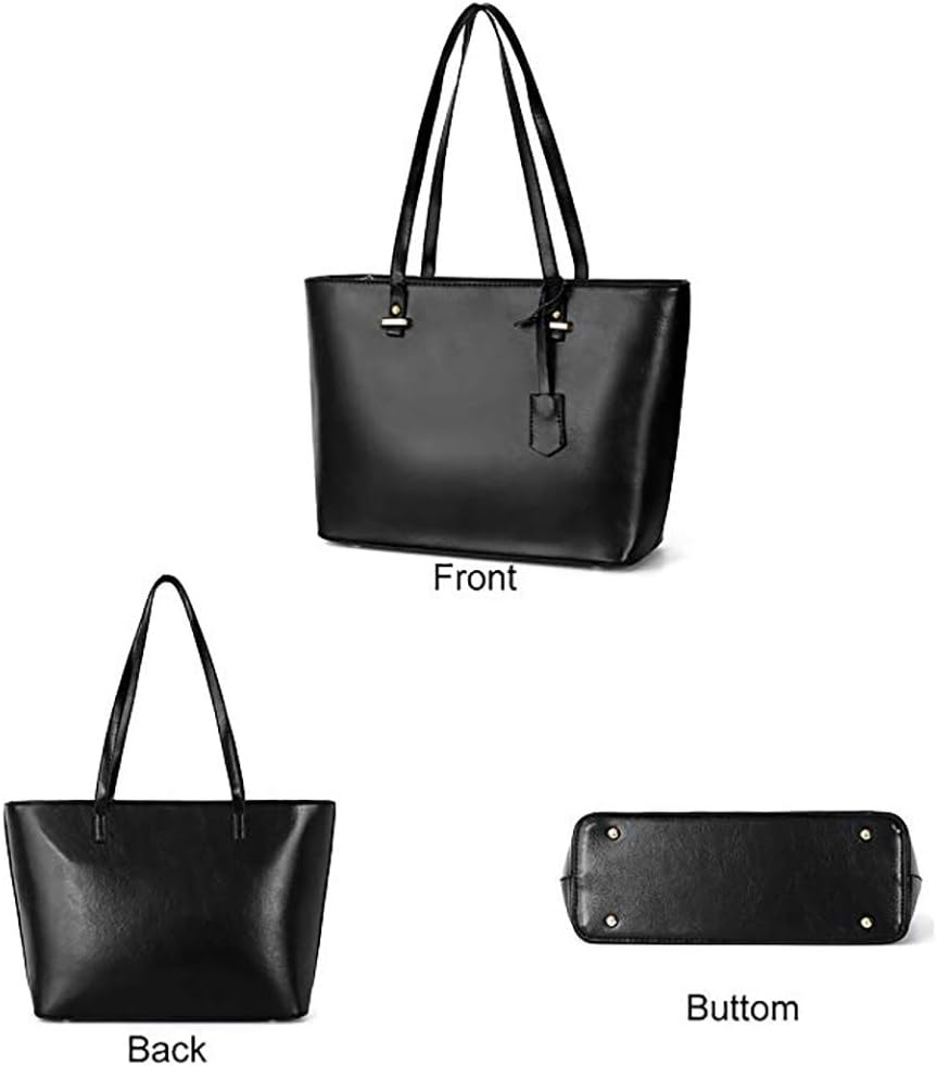 Handtaschen-Set für Damen, 5er-Pack, Tragetasche, Handtaschen-Set, PU-Leder Schwarz, Schwarz