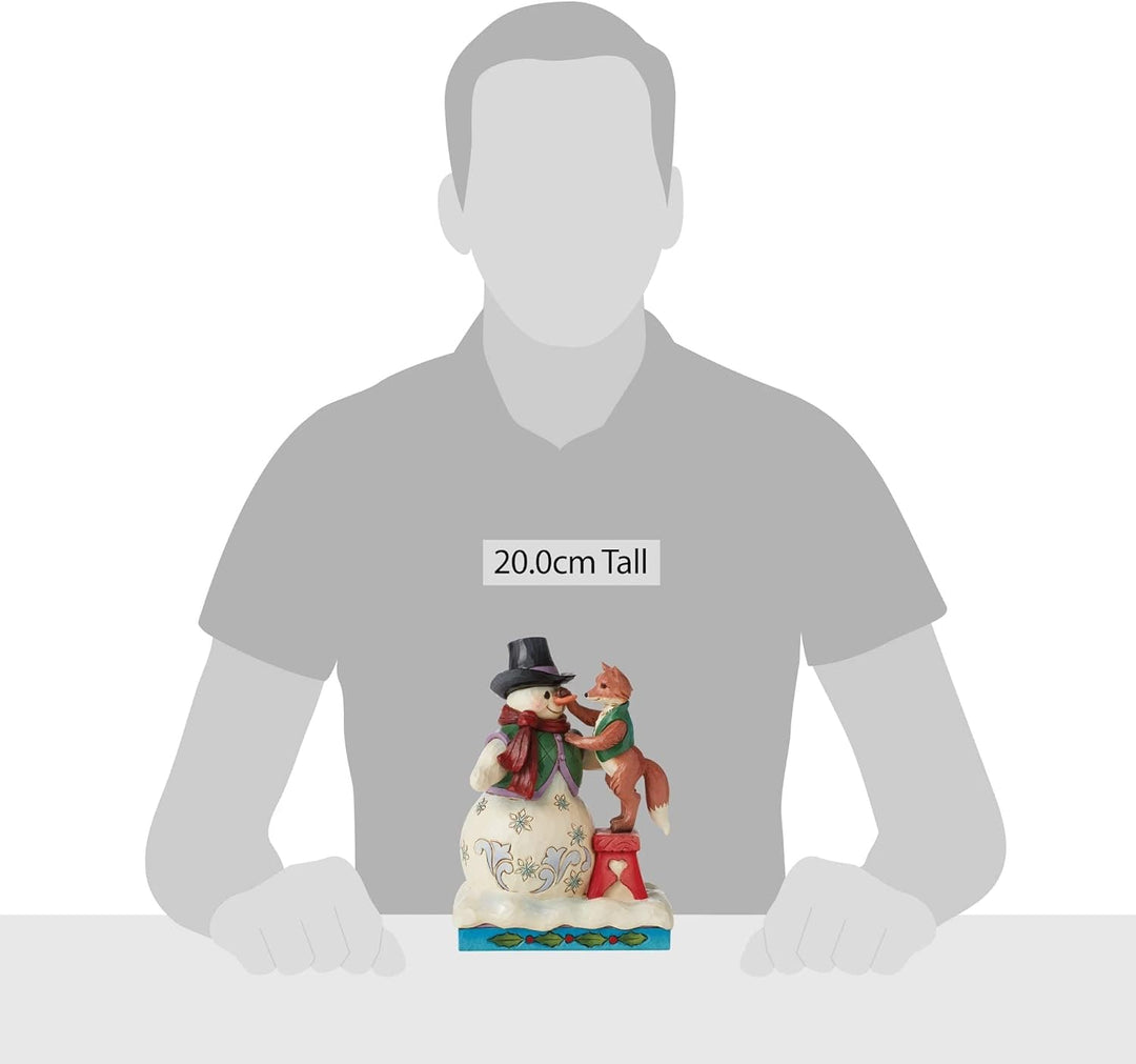 Schneemann mit Fuchs