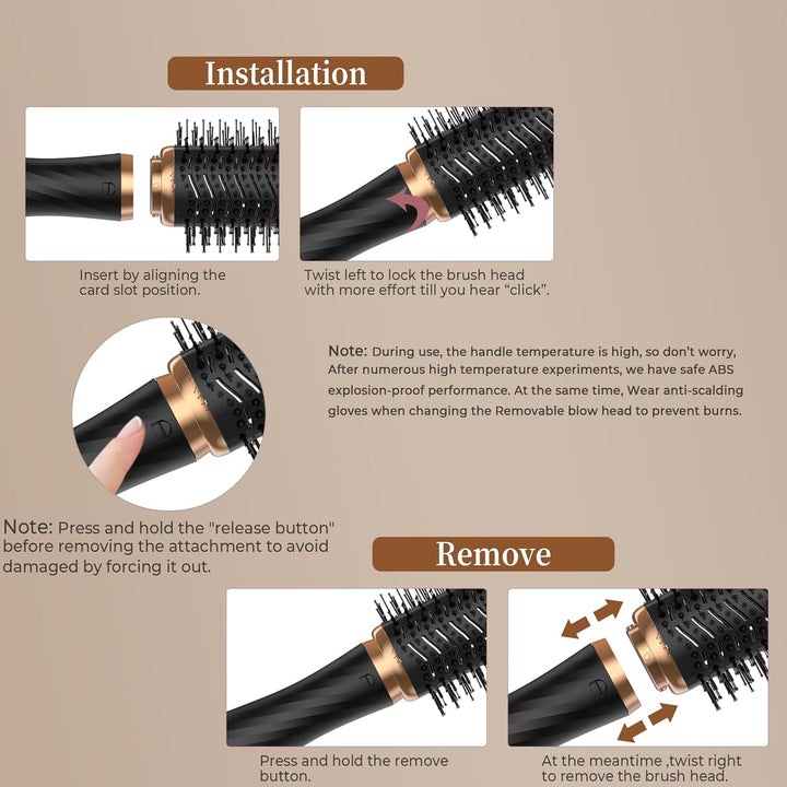 Airstyler Hair Styler Set 6 In 1 Haarstyler Mit Rundbürstenföhn Haarstyler Warmluftbürste föhn diffu