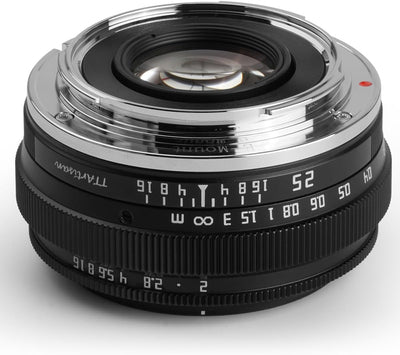 TTArtisan APS-C 25 mm F2 Metallgehäuse, kompatibel mit Sony E-Mount, Schwarz 25 mm F2 Schwarz, 25 mm