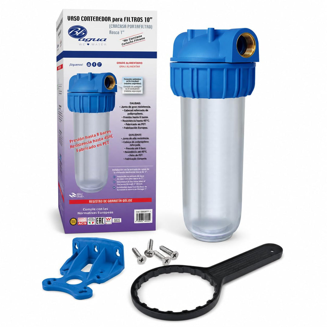Bbagua GS530771.1 Filterbecher 10" mit Metallgewinde, Halterung und Schlüssel, Kunststoff, 3500 lite