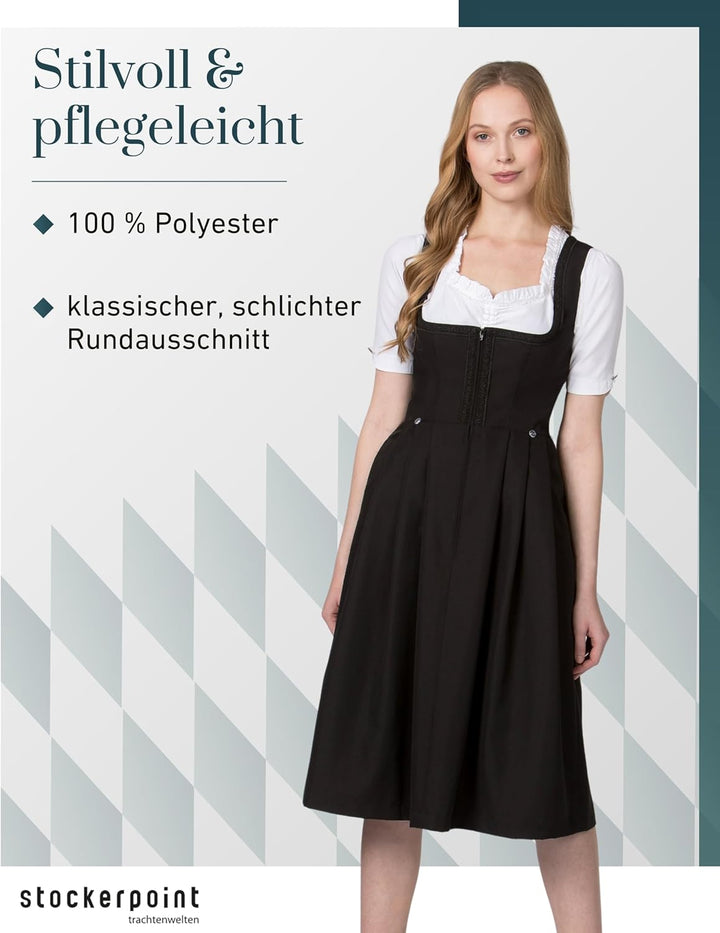 Stockerpoint Damen Dirndl Zita Kleid für besondere Anlässe schwarz, 54 40 Schwarz, 40 Schwarz