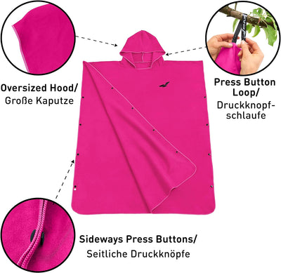 Fit-Flip Surfponcho, Umziehhilfe Damen & Herren – kompakt und sehr leicht – Badeponcho, Umziehhilfe,