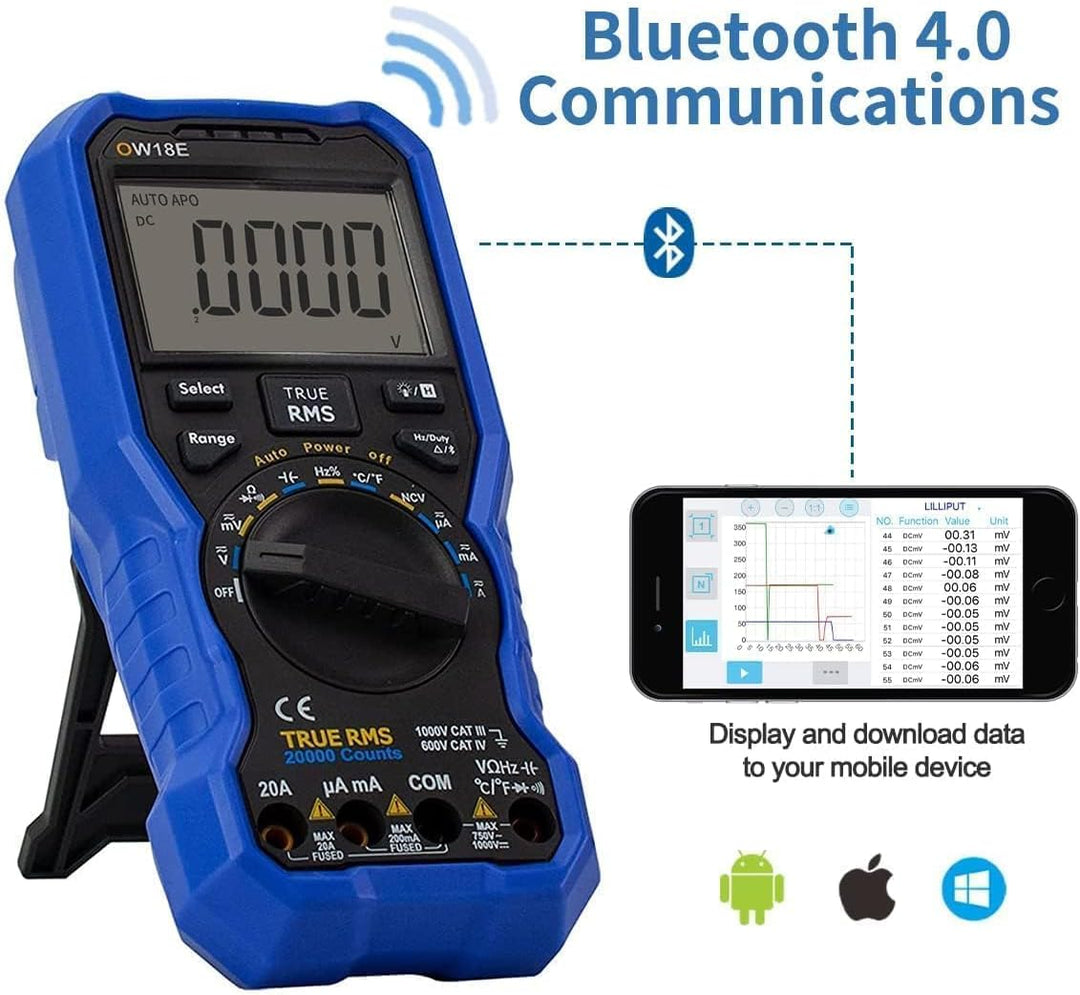 OW18E Digital multimeter,20000 Zählung True-RMS Voltmeter Ohmmeter, Hintergrundbeleuchtung LCD-Displ