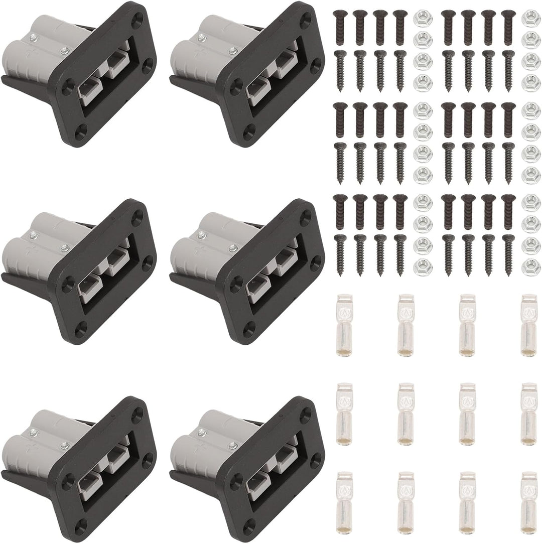 6 Stück Anderson Stecker 50A 600V, Batterie Schnelltrennstecker Hochstromstecker Mit Schutzkappe, Ba