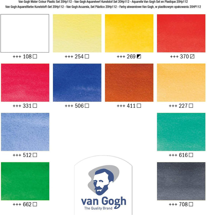 Van Gogh Talens Watercolor 10 ml, 12 Tube Pocket Box Set by Talens