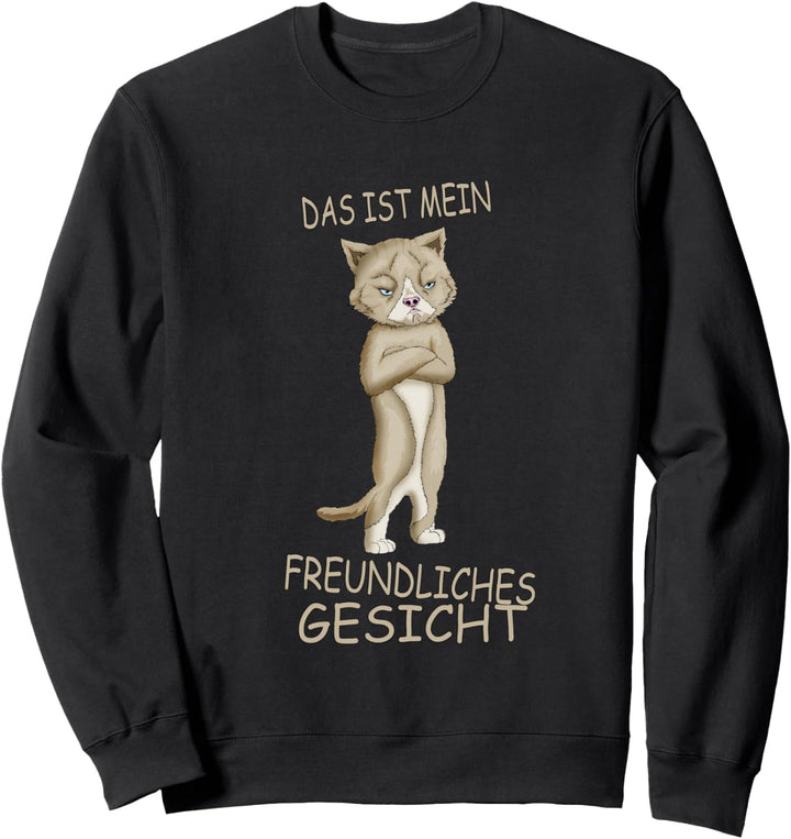 Das ist mein freundliches Gesicht Katze Miesepeter Kater Sweatshirt
