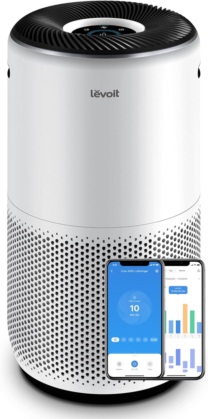 LEVOIT H13 HEPA Luftreiniger für Allergiker, CADR 400m³/h bis 83㎡ Raucherzimmer Wohnung, Luftfilter