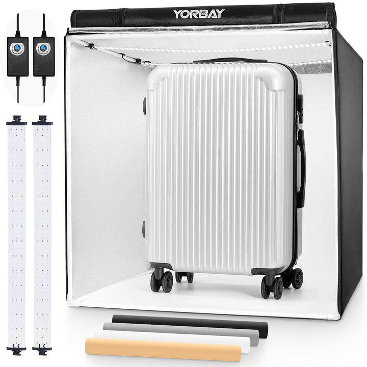 Yorbay Fotostudio Set 80 x 80 x 80cm CRI 95+ LED-Fotobox Lichtbox Lichtwürfel Profi Fotografie Licht