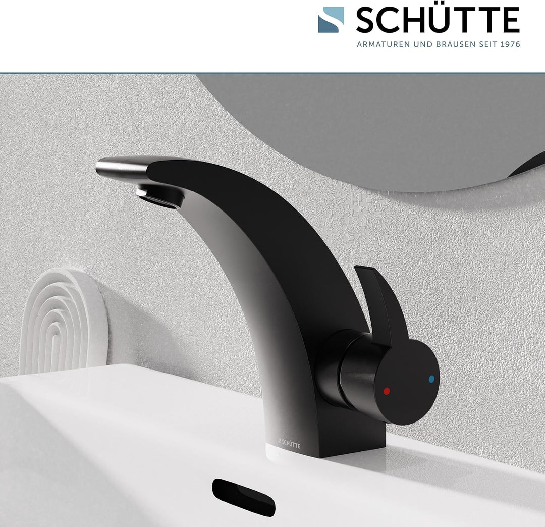 SCHÜTTE 98106 PANAMA Design Wasserhahn Bad, Moderne Waschtischarmatur fürs Badezimmer, Elegante Einh