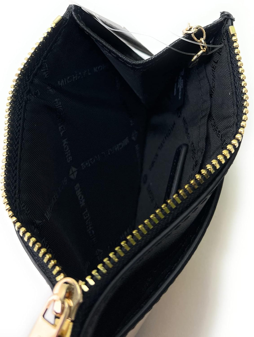 Michael Kors Jet Set Travel Small Top Zip Coin Pouch with ID Holder in Saffiano Leather Schwarz, Sch