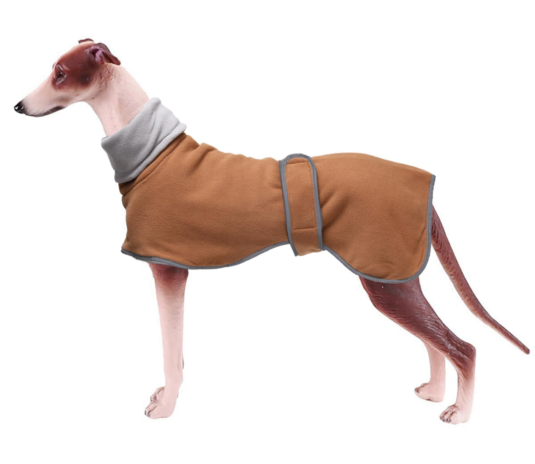 Geyecete Fleece Hundemantel Pullover für Windhunde,Whippet Winterjacken Rollkragen Warmes Verstellba