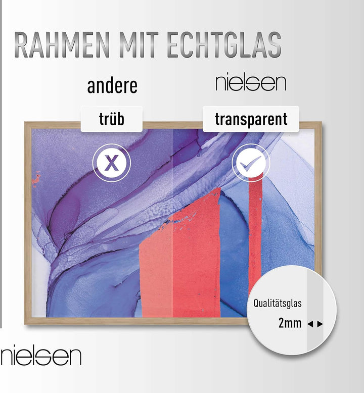 nielsen Holz Bilderrahmen Quadrum, 21x29,7 cm (A4), Deckend Weiss Deckend Weiss 21 x 29,7 cm (A4), D
