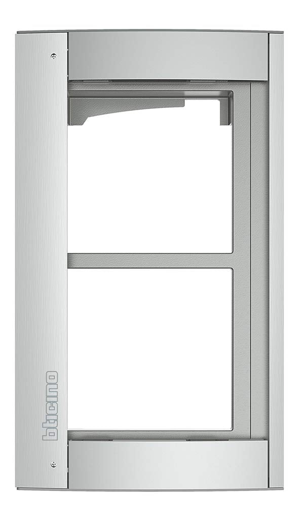 BTICINO, Abdeckrahmen 2-modulig inkl. Modulträger für die Türstation SFERA Aluminium (Allmetal), 350