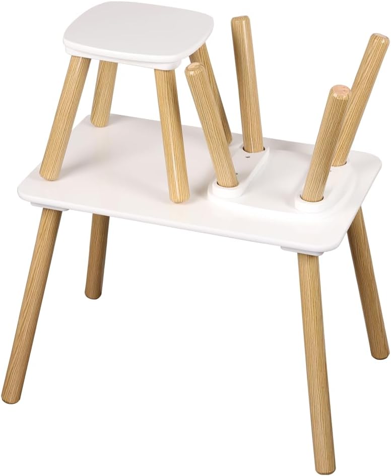 Kesper | Kindertisch mit 2 Stühlen, FSC®-zertifizierte Faserplatte & Kiefernholz, Masse Tisch: 58 x
