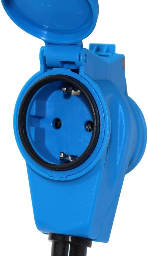 CEE Camping Kabel H07RN-F 3x2,5mm² mit Winkelkupplung Caravan Boot Gummikabel in grün 10m, 10m