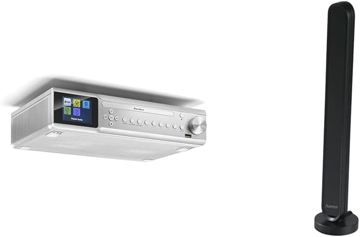 Karcher RA 2060D-S - Unterbau-Küchenradio mit CD-Player, DAB+ / UKW-Radio & Hama DAB-Zimmerantenne f