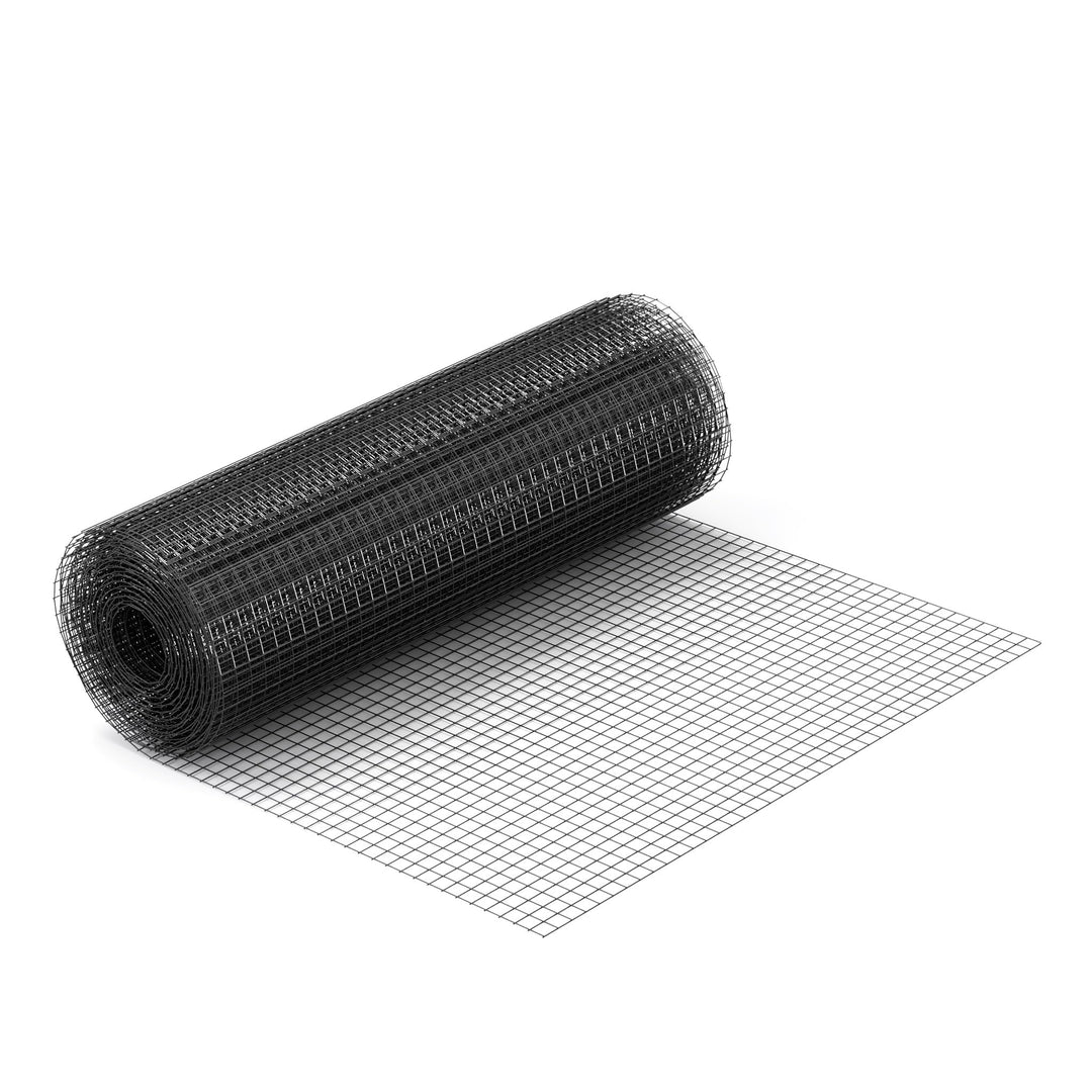 Wiltec Maschendrahtzaun Schwarz 1x5 m 100 cm Höhe 1,42 mm Stärke 25x25 mm Maschengrösse, Volierendra