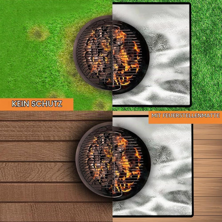 flintronic Feuerschalenmatte, 100 * 100cm Feuerfeste Unterlage Quadrat, Wasserdicht Faltbare Feuerfe