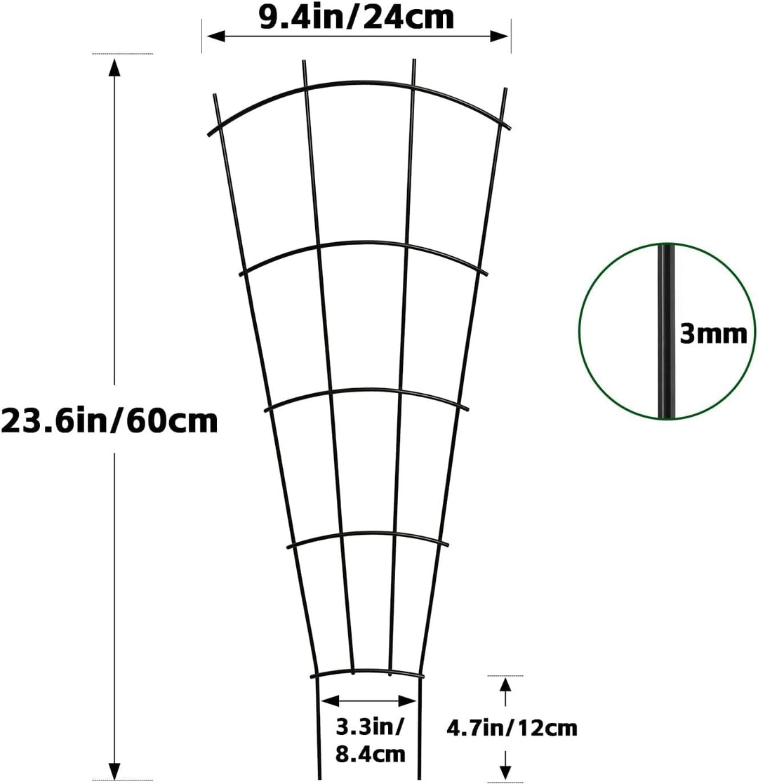 Thealyn 4er Pack 60cm / 23 Zoll Indoor-Pflanzen-Trellis für kletternde Topfpflanzen, Outdoor Metall