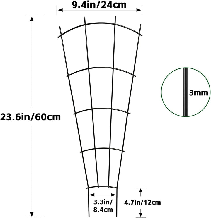 Thealyn 4er Pack 60cm / 23 Zoll Indoor-Pflanzen-Trellis für kletternde Topfpflanzen, Outdoor Metall