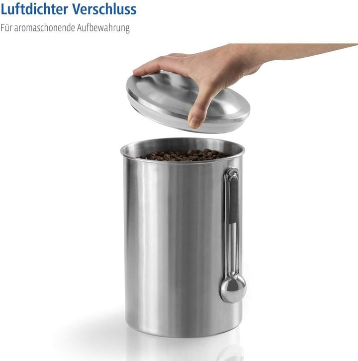 Xavax Kaffeedose mit Dosierlöffel (luftdichte Aromadose für 1kg Kaffeebohnen, Kaffeebehälter aus Ede