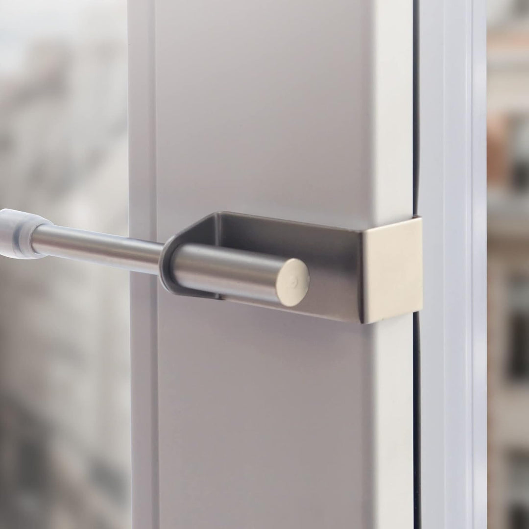 Bestlivings Spannvitrage, Gardinenstange - Metall - (40-60 cm - Silber) zum Spannen, Klemmstange Aus