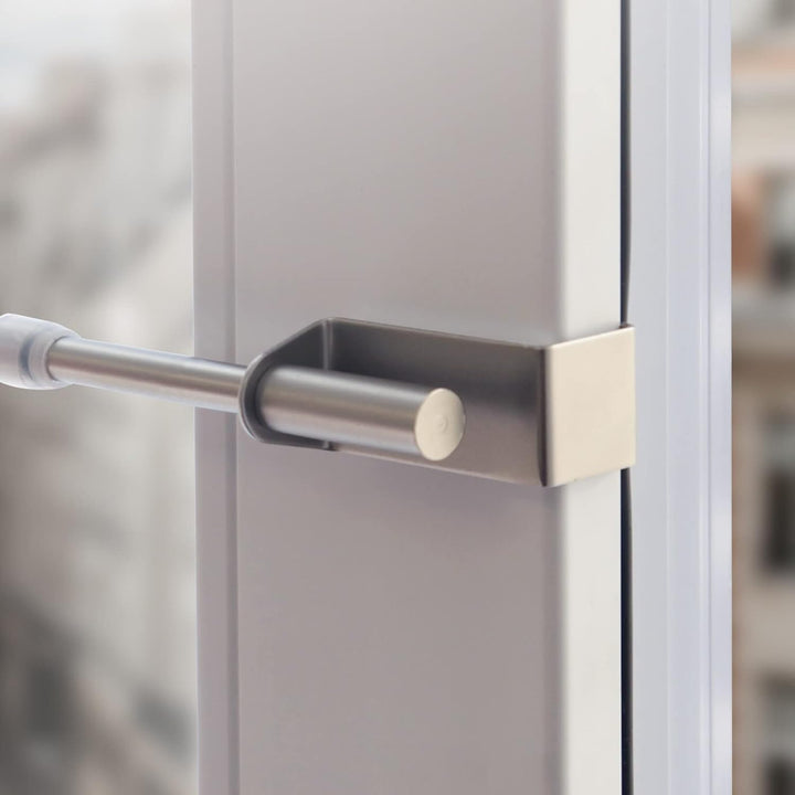 Bestlivings Spannvitrage, Gardinenstange - Metall - (40-60 cm - Silber) zum Spannen, Klemmstange Aus