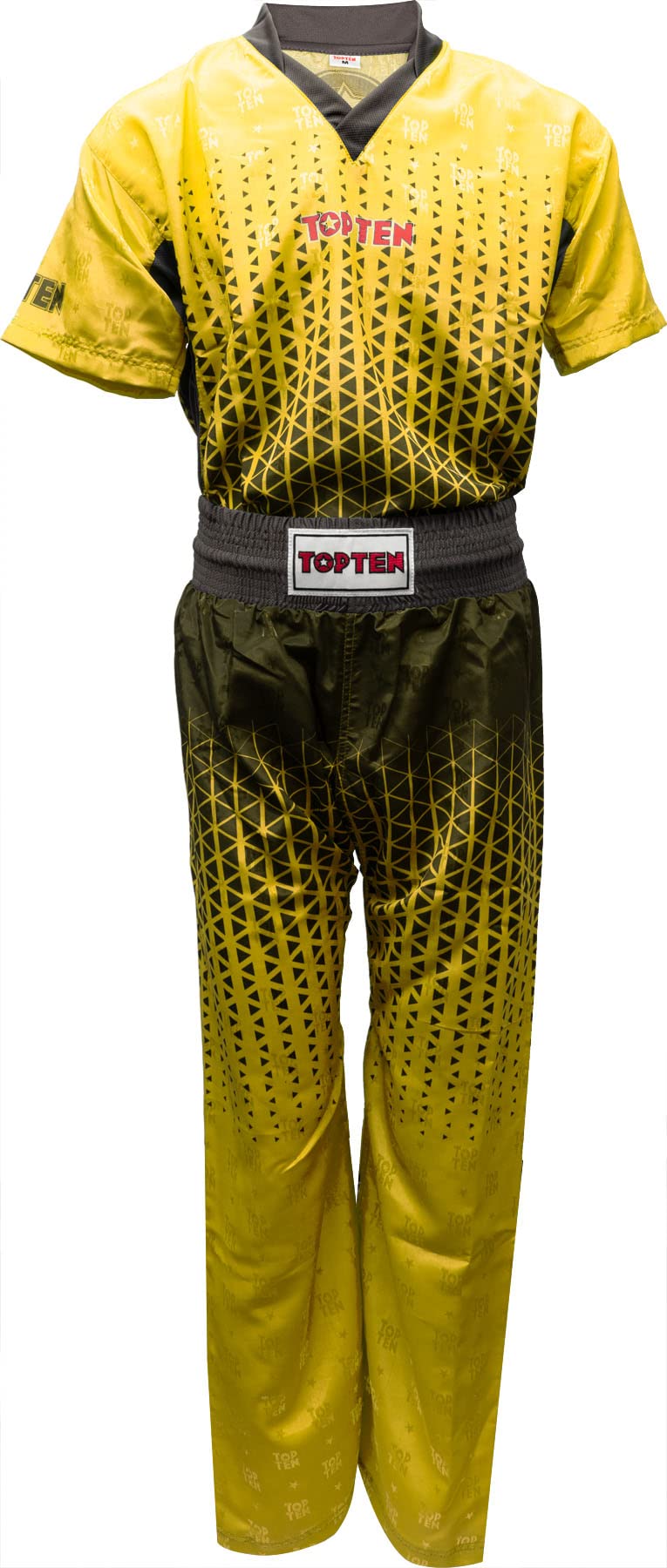 TOP TEN Kickboxuniform „Grafic“ Gelb - Schwarz XL, Gelb - Schwarz XL